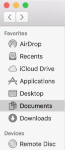 finder-sidebar-folders Finder sidebar showing standard macOS folders.