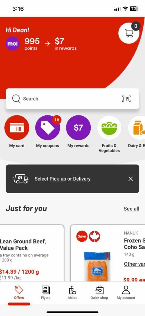 metro-app-my-card-screen Metro app main screen with the red circular “My Card” button.